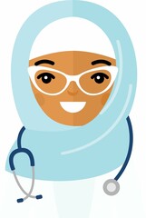 Vector Illustration of Avatar Doctor with Stethoscope.