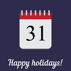Vector illustration of Holiday Calendar vector illustration.