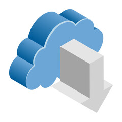 Cloud Download - Isometric 3d illustration.