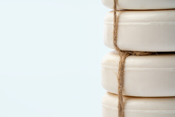 Close up of hygiene toilet soap isolated on white background