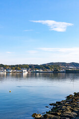 冬の浜名湖　湖畔の風景