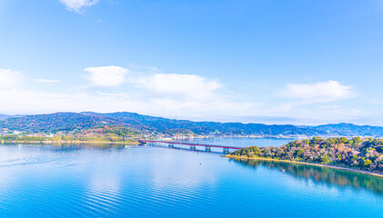 舘山寺からの眺め　浜名湖と浜名湖橋