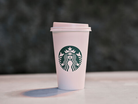 cup of coffee at Starbucks restaurant. 01/02/2022 - Antalya-Turkey