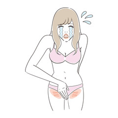 ビキニラインのムダ毛に悩む女性