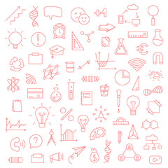 Set of social media marketing business marketing technologies outline vector illustration icon