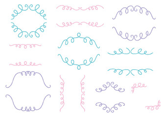 手書きの装飾フレームセット（デコボコの線）