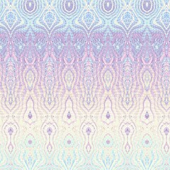 Abstract digital fractal pattern. Abstract vintage ornamental texture. Gamma of pastel colors. Symmetric decorative ornament pattern in Art Nouveau style.