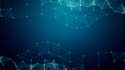 Blue abstract background for presentations, logo with moving elements