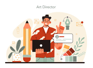 Designer concept. Art director working on media content. Creative process,