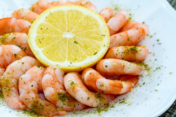 Shrimp Cocktail and Lemon