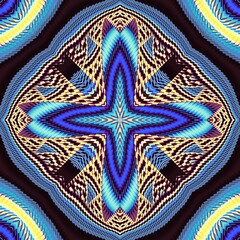 Abstract fractal pattern in aztec style.