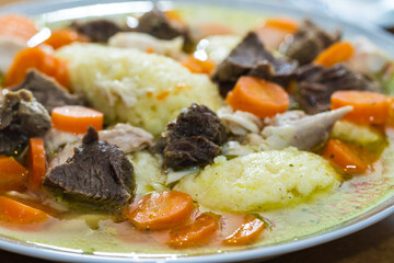 Stew with carrots and semolina