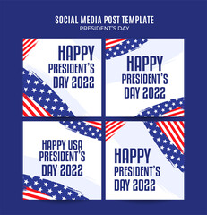 Happy Presidents day in United States. Federal holiday in America. Celebrated in February. Instagram post, Poster, web banner, space area and background.
