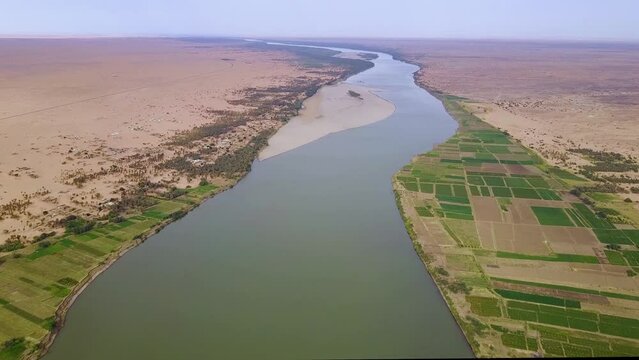 Nile River, Sudan (4K Aerial)
