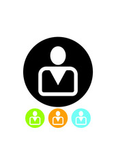 Person computer vector icon