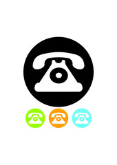 Retro phone icon vector