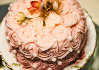 A beautiful strawberry gateau cake