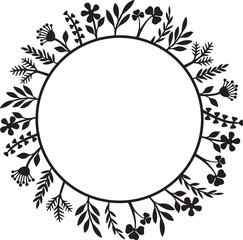 Floral wreath (flower circle). Vector illustration
