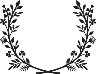 Floral wreath (flowers and plants, monogram design frame)