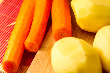 Raw Carrots and Potatoes