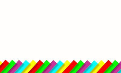 white background with different colored slanted squares below