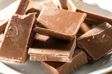 Chunks of milk chocolate