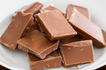 Chunks of milk chocolate