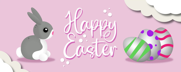 Obraz premium easter bunny with easter eggs