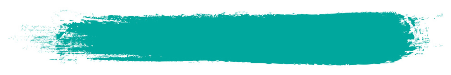 Obraz premium Turquoise brush stroke isolated on white background. Trendy brush stroke vector for ink paint, grunge backdrop, dirt banner, watercolor design and dirty texture. Brush stroke vector