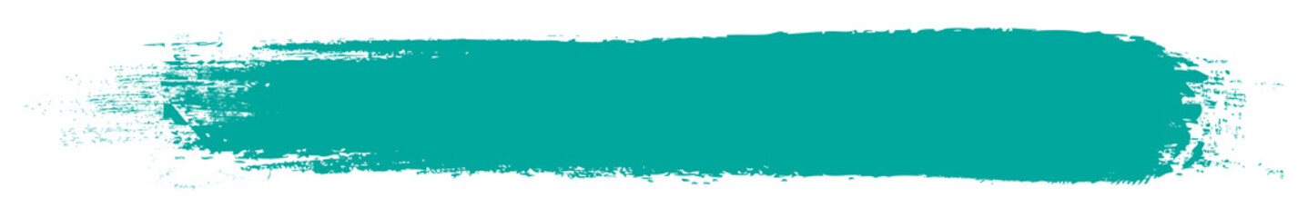 Obraz premium Turquoise brush stroke isolated on white background. Trendy brush stroke vector for ink paint, grunge backdrop, dirt banner, watercolor design and dirty texture. Brush stroke vector