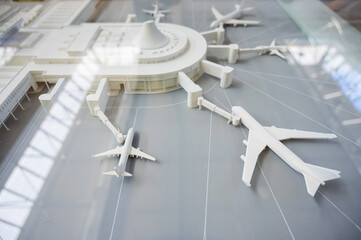 Naturalistic cardboard model of the international airport of Turkey.