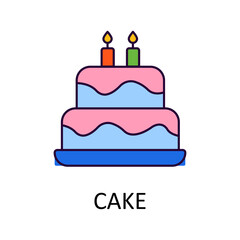 Cake vector Filled Outline Icon Design illustration. Home Improvements Symbol on White background EPS 10 File