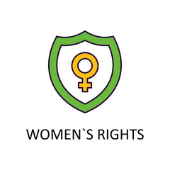Women`s Rights vector Filled Outline Icon Design illustration. Home Improvements Symbol on White background EPS 10 File
