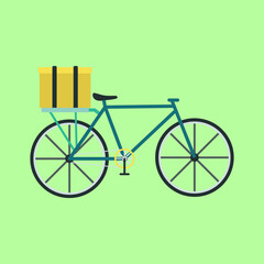 Delivery Bike Cartoon Flat Vector Illustration