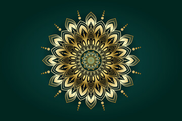 Luxury mandala background with golden arabesque pattern Arabic Islamic east style. decorative mandala for print, poster, cover, brochure, flyer, banner.