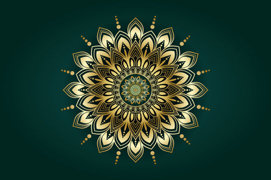 Luxury mandala background with golden arabesque pattern Arabic  Islamic east style. decorative mandala for print, poster, cover, brochure, flyer, banner.