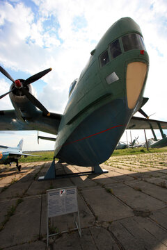Exterior view of a soviet naval Beriev Be-6 "Madge" flying boat at the Zhulyany State Aviation Museum of Ukraine