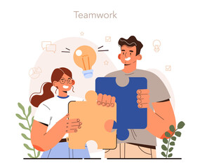 Soft skills concept. Business people or employee with communication skill