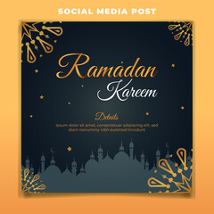 Ramadan Kareem Social Media Post Promotion Template With Luxury Design
