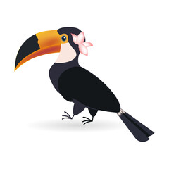 Naklejka premium Simple stand toucan bird. Vector illustration in realistic style