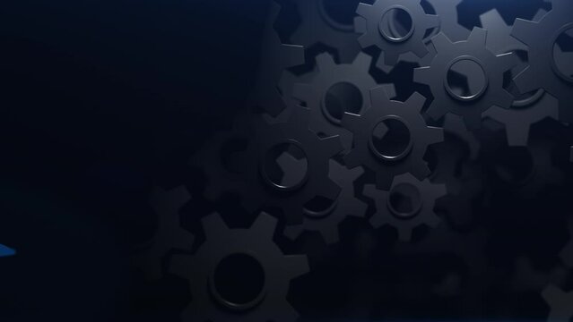gears in motion. animation loop on the theme of the mechanism or process of activity