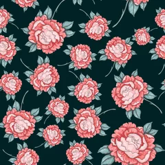 Rolgordijnen Watercolor seamless pattern with floral bouquets. Vintage botanical illustration. Elegant decoration for any kind of a design. Fashion print with colorful abstract flowers. Watercolor texture.  © Natallia Novik