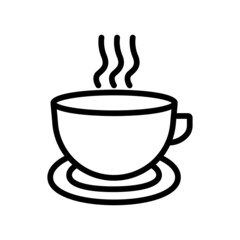 Coffee cup line icon. suitable for coffee product advertisement. simple design editable. Design template vector