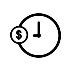 Clock line icon with dollar. business icon. Suitable for business target symbols. simple design editable. Design template vector