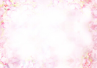 Obraz na płótnie Canvas Floral, pink, bokeh background. Abstract pink background. Illustration.