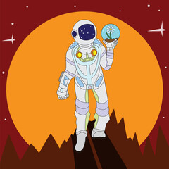 Astronaut and Flower