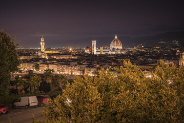 Fototapeta na wymiar View of florence by night at high quality.