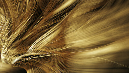 Golden feather background. Luxury texture design