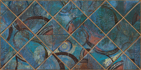 Multicolor digital wall tiles design for interior abstract home decor used ceramic digital wall tile background texture.
