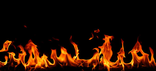 pile heat fire flame isolated black background  